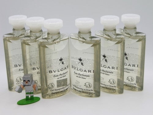 BVLGARI Au The Blanc (White Tea) Shampoo & Shower Gel, Pack of 6 - 6x2.5oz